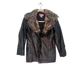 Vintage BB Dakota kids faux leather jacket large girls